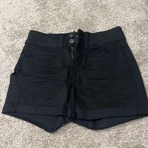 So low rise midi 1/25W black jean shorts